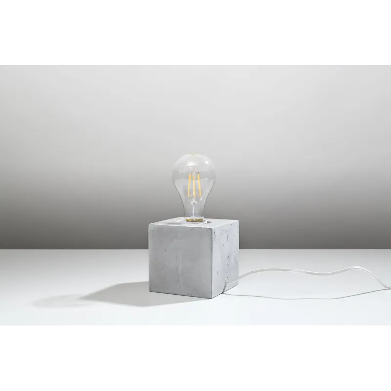 Lampe à poser ARIZ béton gris, E27 - Pas cher