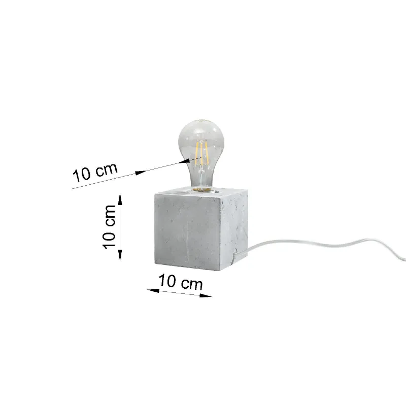 Lampe à poser ARIZ béton gris, E27 - Pas cher