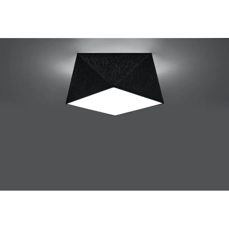 Plafonnier HEXA 25, PVC noir, E27 - Pas cher