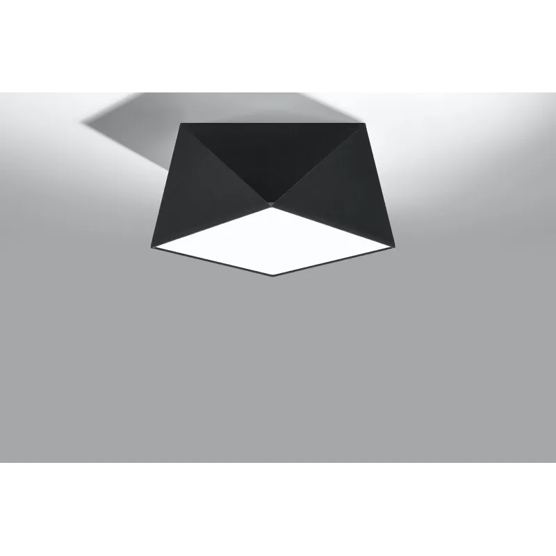 Plafonnier HEXA 25, PVC noir, E27 - Pas cher