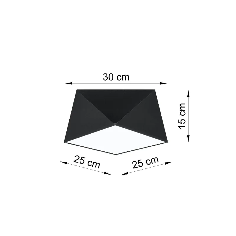 Plafonnier HEXA 25, PVC noir, E27 - Pas cher