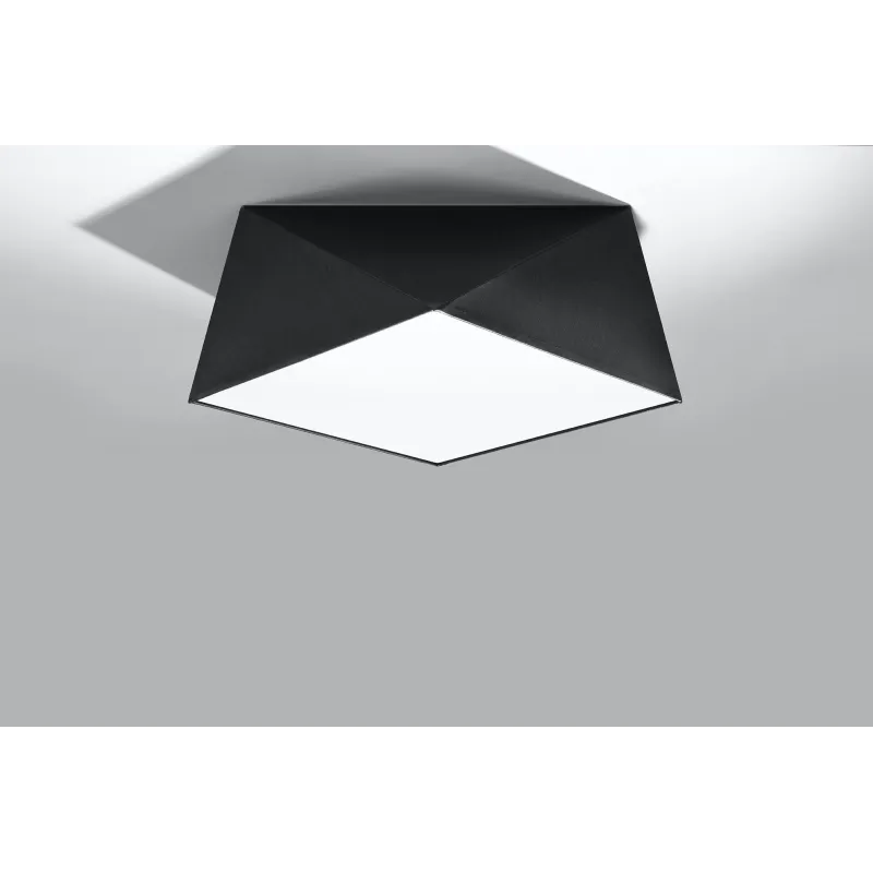 Plafonnier HEXA 35, PVC noi, E27 - Pas cher