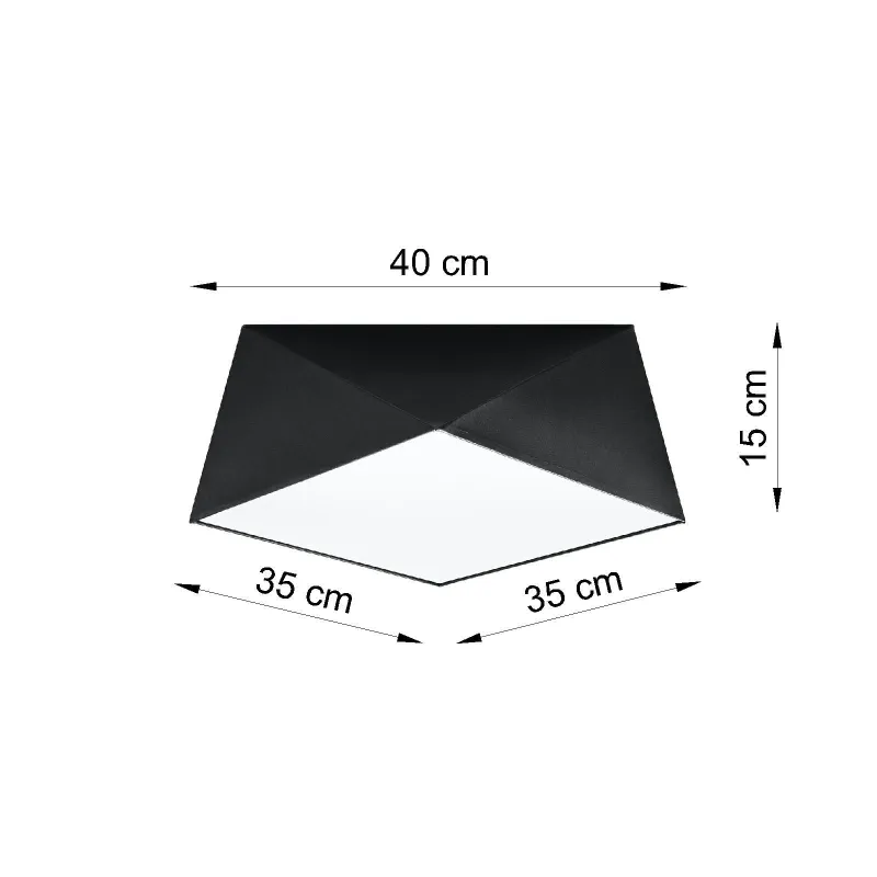 Plafonnier HEXA 35, PVC noi, E27 - Pas cher