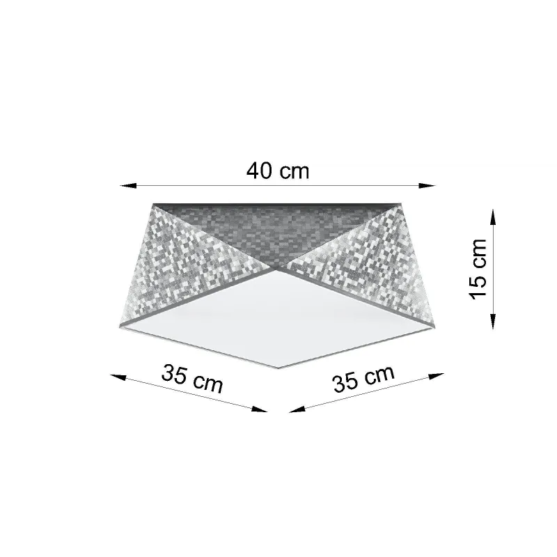 Plafonnier HEXA 35, PVC silver, E27 - Pas cher