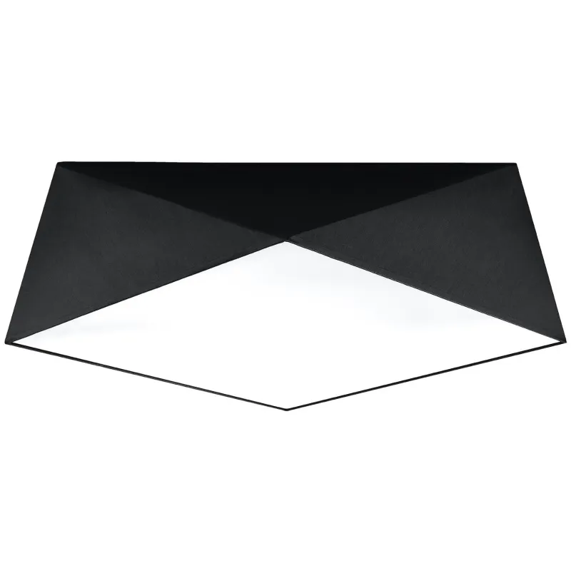 Plafonnier HEXA 45, PVC noir, E27 - Pas cher