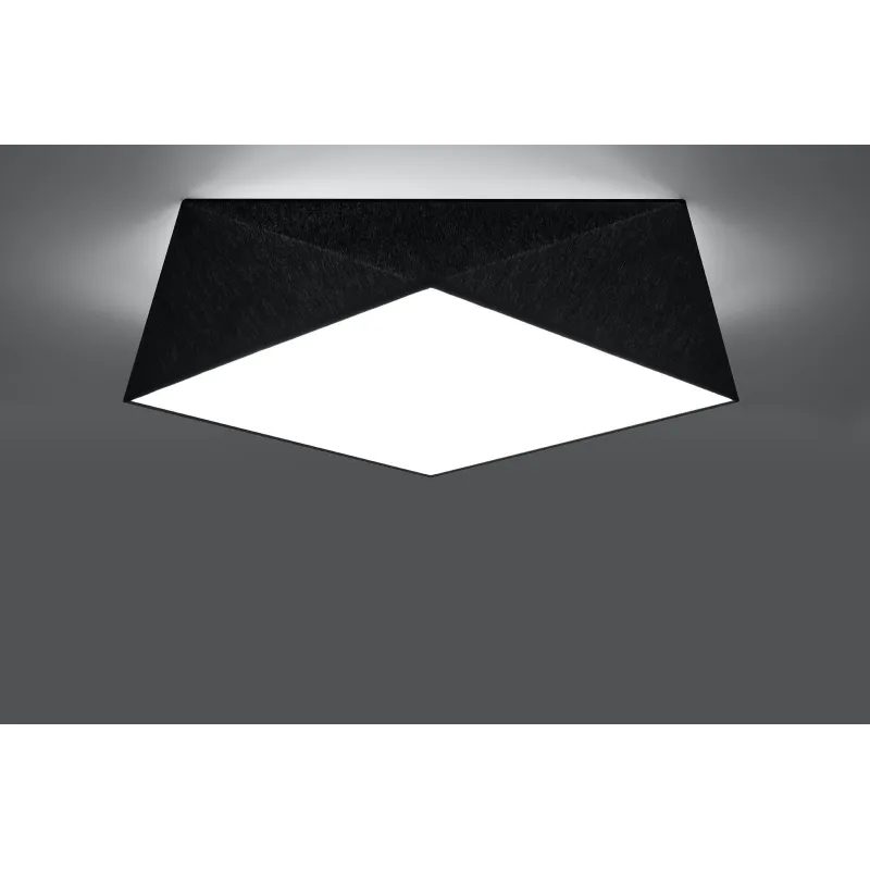 Plafonnier HEXA 45, PVC noir, E27 - Pas cher
