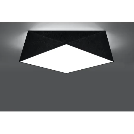 Plafonnier HEXA 45, PVC noir, E27 - Pas cher