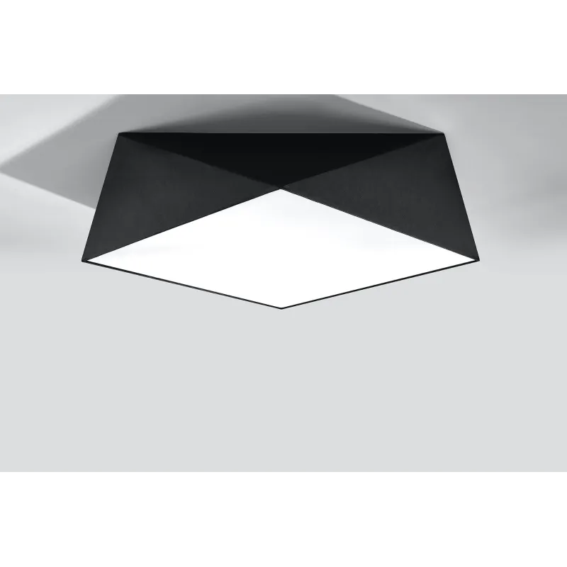 Plafonnier HEXA 45, PVC noir, E27 - Pas cher