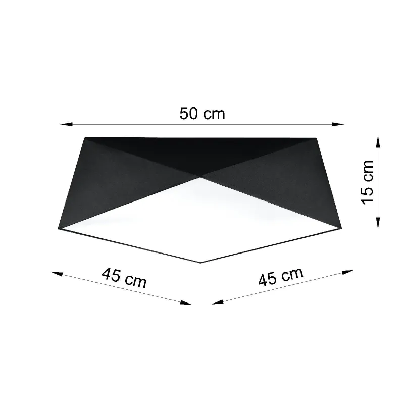 Plafonnier HEXA 45, PVC noir, E27 - Pas cher
