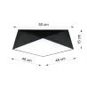 Plafonnier HEXA 45, PVC noir, E27 - Pas cher