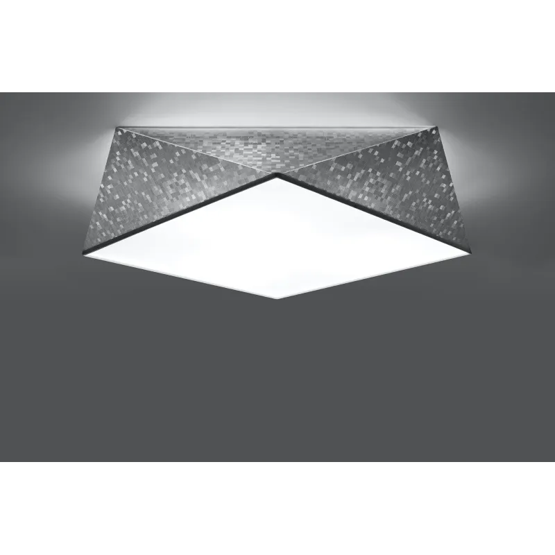 Plafonnier HEXA 45, PVC silver, E27 - Pas cher