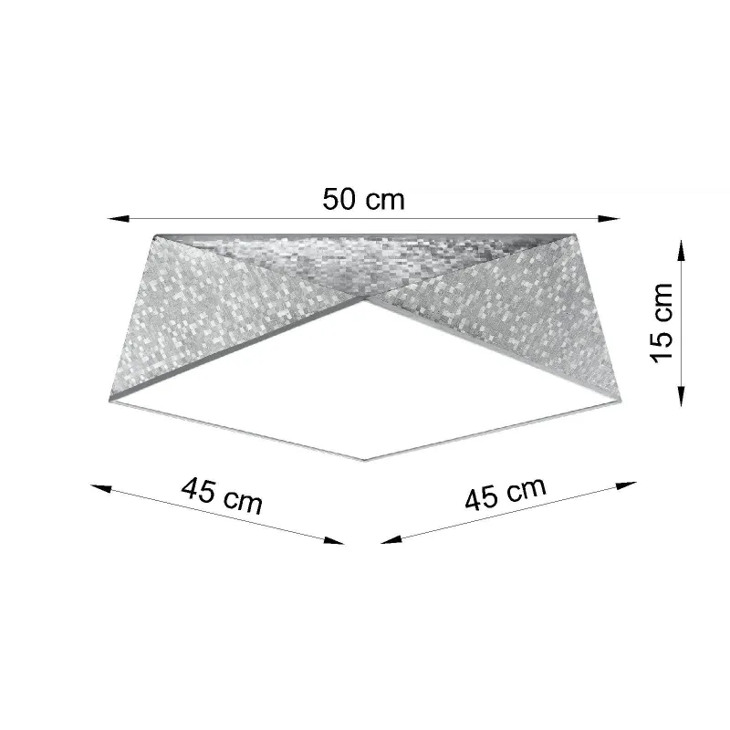 Plafonnier HEXA 45, PVC silver, E27 - Pas cher