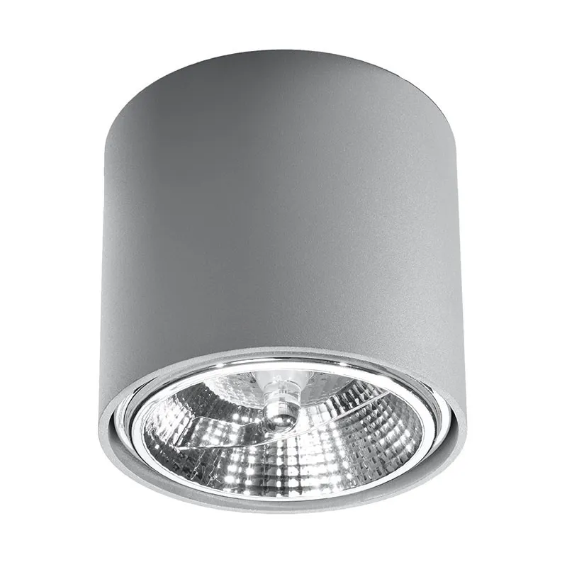 Plafonnier TIUBE, aluminium gris, GU10 - Pas cher