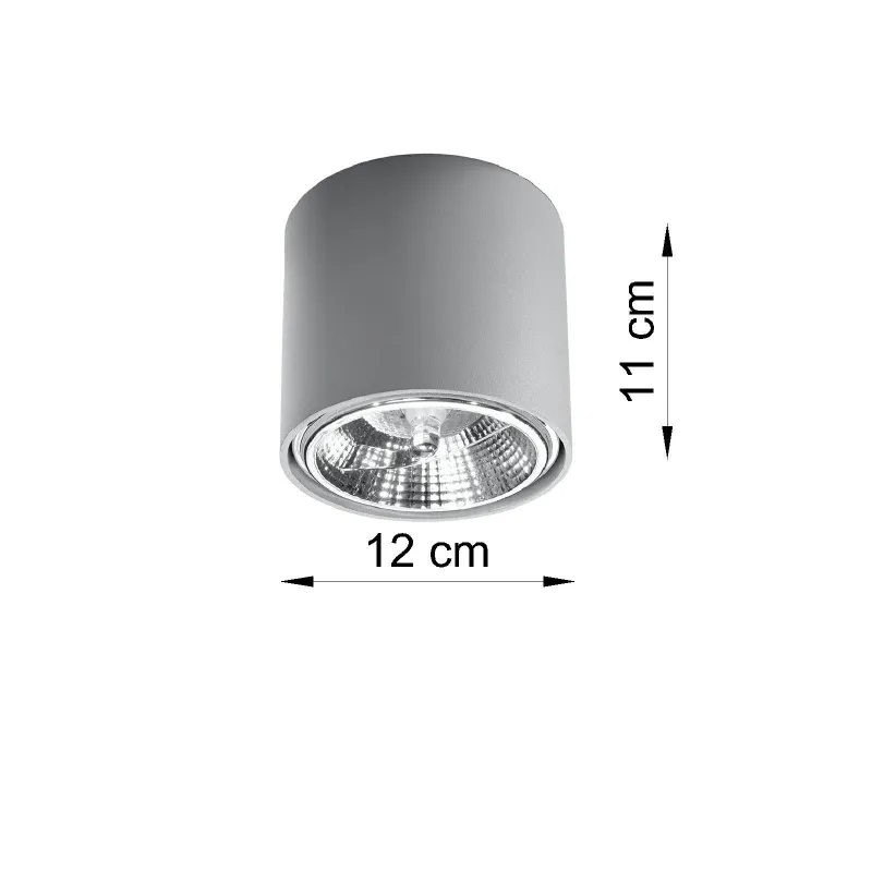 Plafonnier TIUBE, aluminium gris, GU10 - Pas cher
