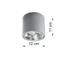 Plafonnier TIUBE, aluminium gris, GU10 - Pas cher