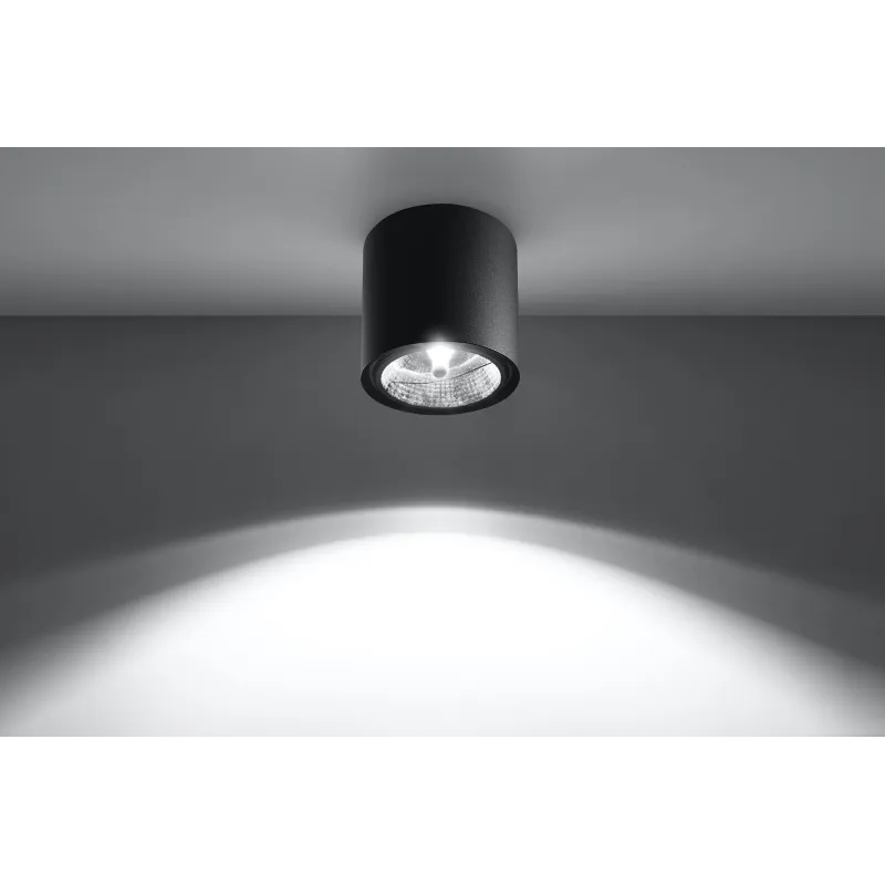 Plafonnier TIUBE, aluminium noir, GU10 - Pas cher