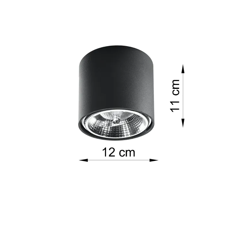 Plafonnier TIUBE, aluminium noir, GU10 - Pas cher