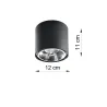 Plafonnier TIUBE, aluminium noir, GU10 - Pas cher