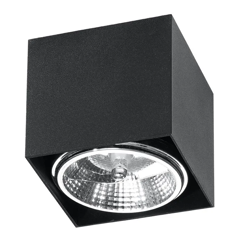 Plafonnier BLAKE, aluminium noir, GU10 - Pas cher