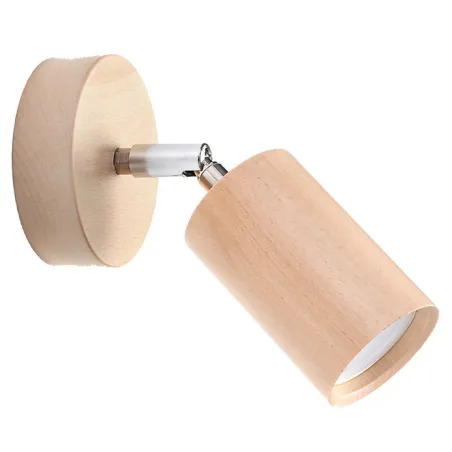 Applique BERGE bois naturel/chrome, GU10 - Pas cher
