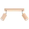 Plafonnier BERGE 2 bois naturel/chrome, GU10 - Pas cher