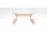 Plafonnier BERGE 2 bois naturel/chrome, GU10 - Pas cher