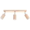 Plafonnier BERGE 3 bois naturel/chrome, GU10 - Pas cher