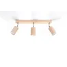 Plafonnier BERGE 3 bois naturel/chrome, GU10 - Pas cher