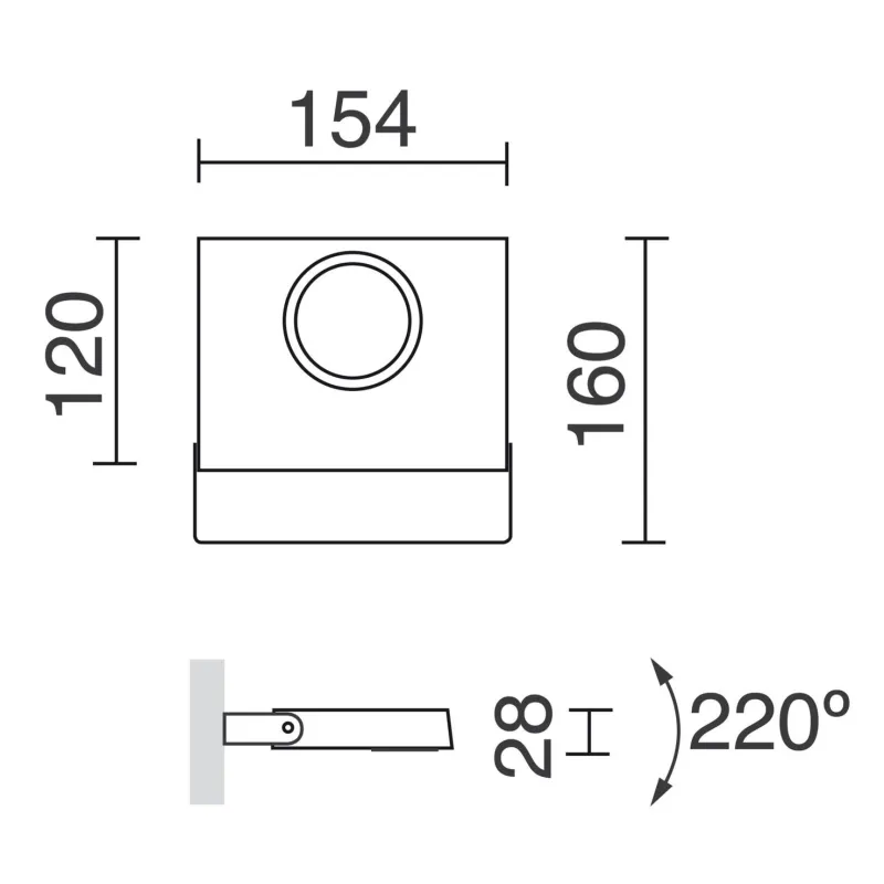 Projecteur LISBOA IP66 LED 12W 1800lm 3000K Noir