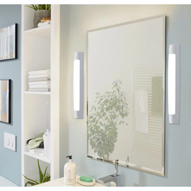 Reglette led 8w sdb cuisine ip44 43cm blanc-cct-820lm-classe 2