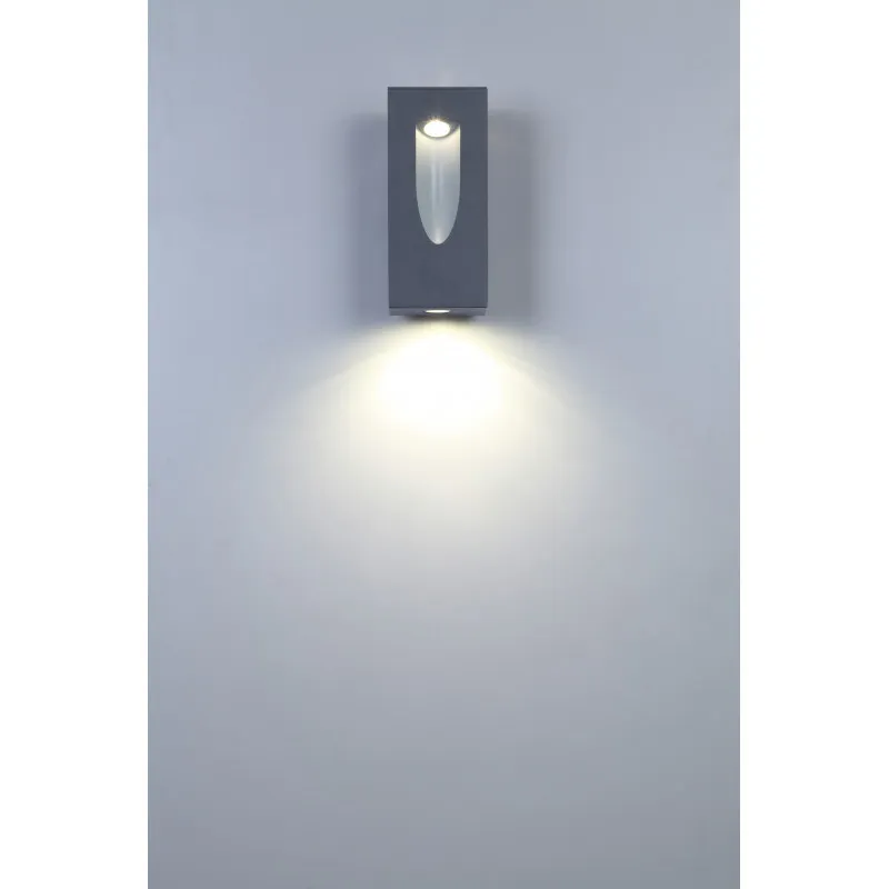 Applique murale exterieur gris anthracite led 12w-910 lumens 3000k
