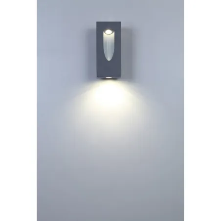 Applique murale exterieur gris anthracite led 12w-910 lumens 3000k