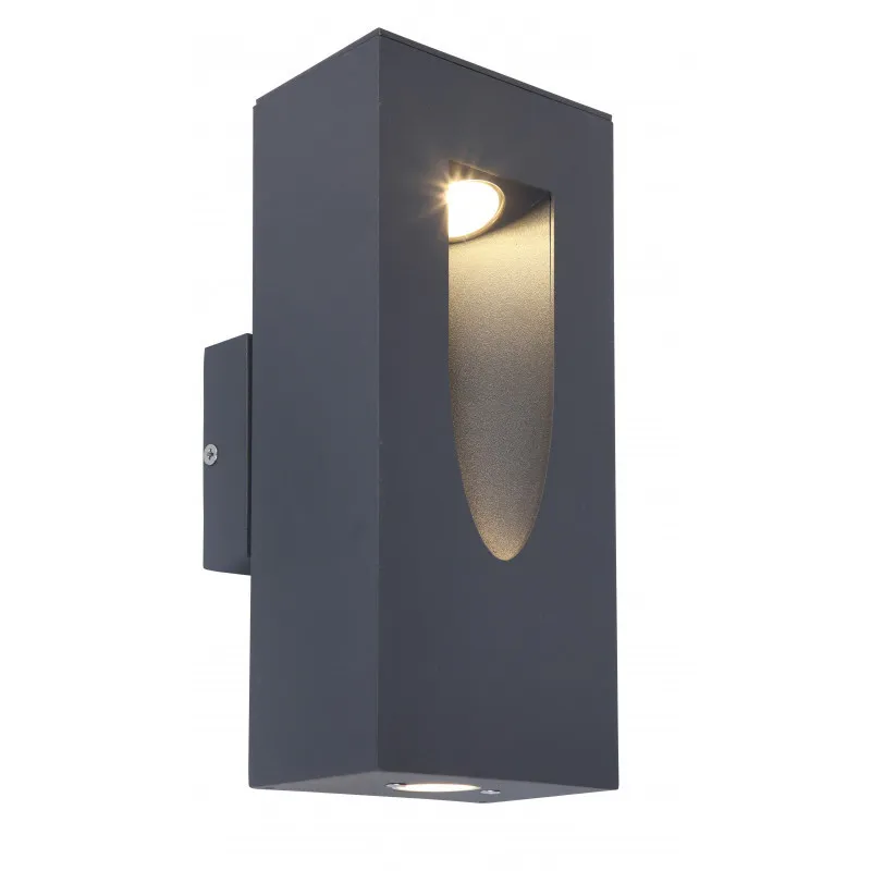 Applique murale exterieur gris anthracite led 12w-910 lumens 3000k
