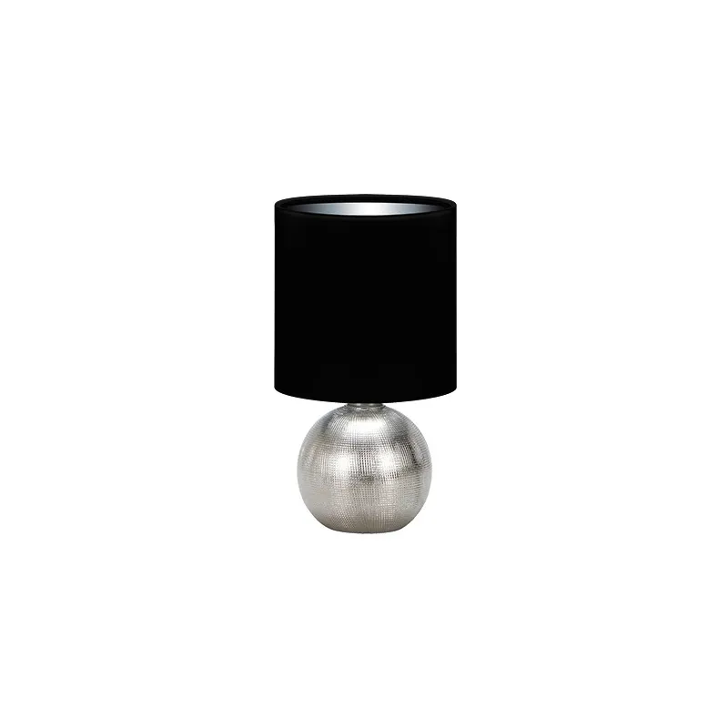 PERLO E14 SILVER/NOIR Lampe à poser Fluo compact/LED - Pas cher