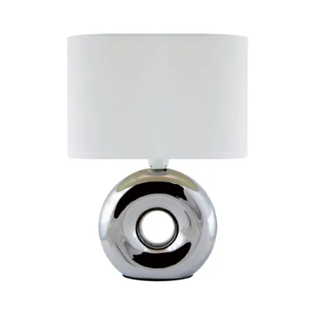 GOLF E14 CHROME/BLANC Lampe à poser Fluo compact/LED - Pas cher