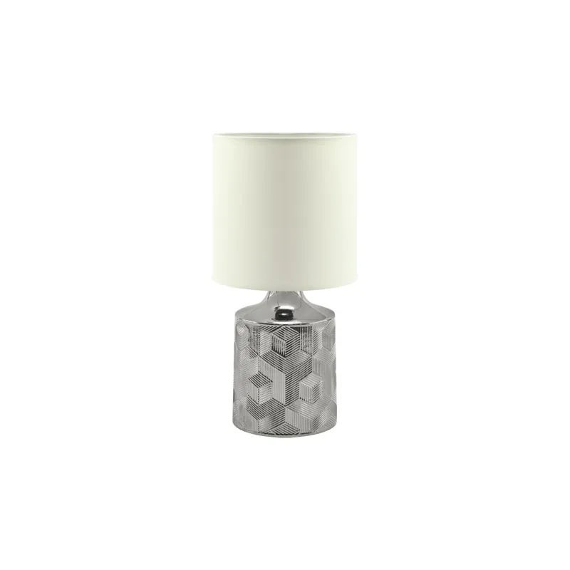 LINDA E14 CHROME/BLANC Lampe à poser Fluo compact/LED - Pas cher