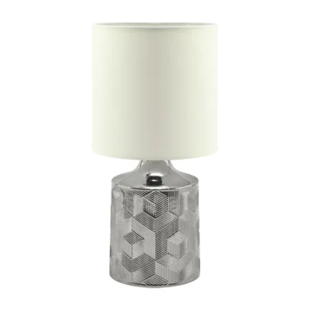 LINDA E14 CHROME/BLANC Lampe à poser Fluo compact/LED - Pas cher