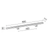 Applique led 12w 80cm Applique Salle de bain SLEET L ip44 chromé et verre 4000k