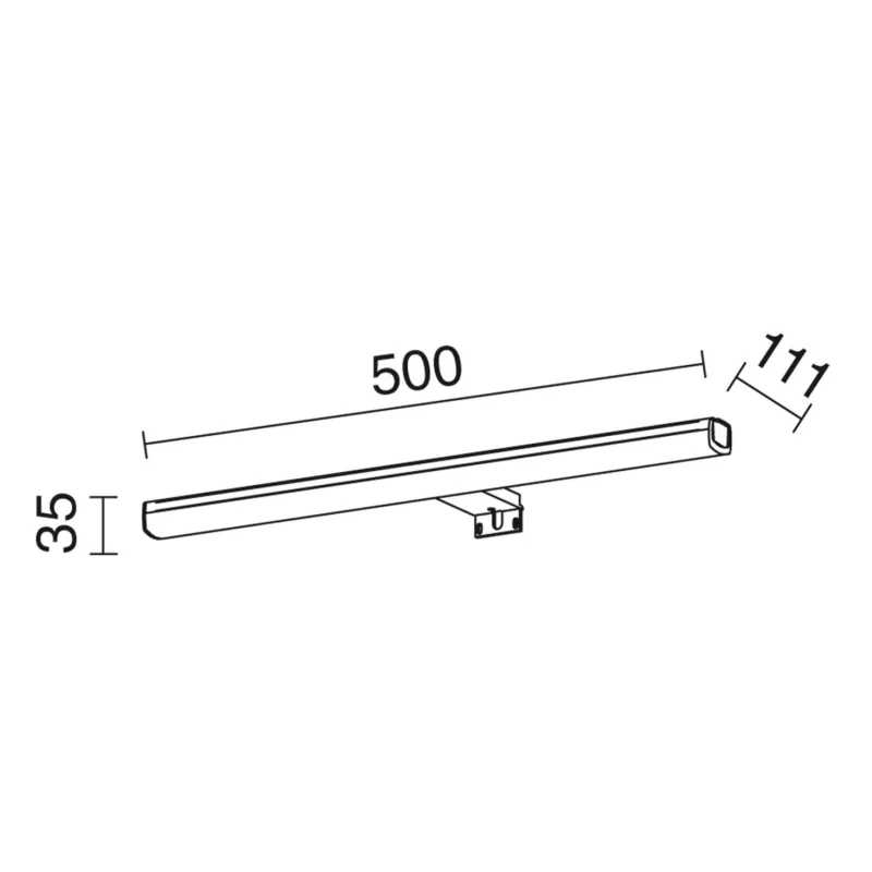 Applique led 8w Salle de bain SLEET M ip44 chromé et verre 3000k-4000k-5700k