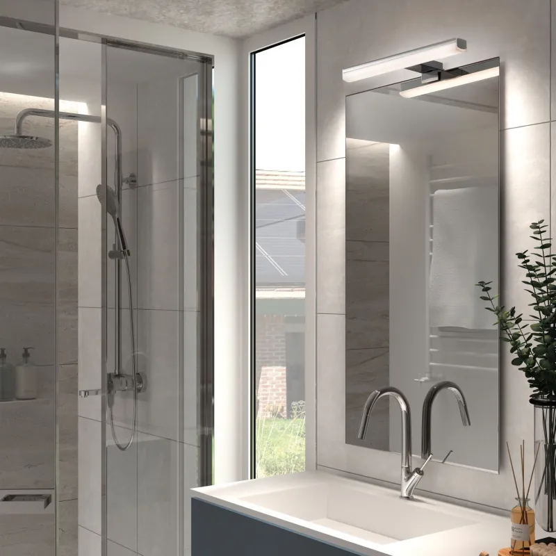Applique led 6w Salle de bain SLEET S ip44 chromé et verre 3000k-4000k-5700k