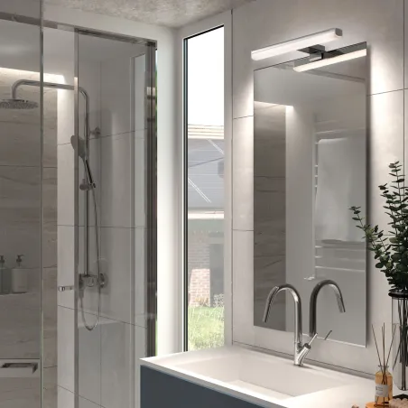 Applique led 9w-50cm Applique Salle de bain DEW M ip44 chromé 4000k