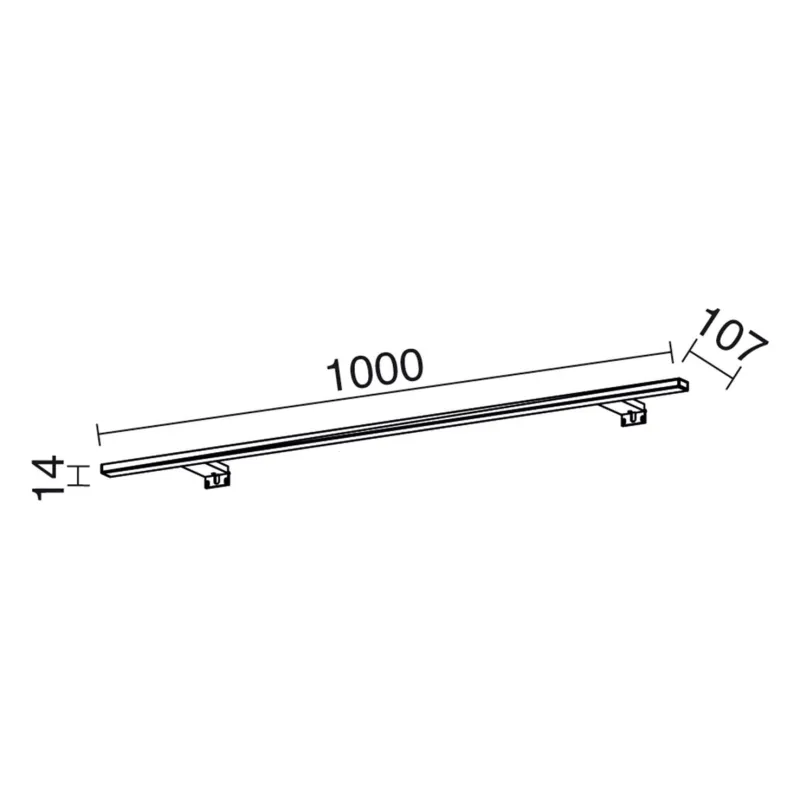 Applique led 15w 100cm Applique Salle de bain BLIZZARD XL-ip44 chromé 4000k