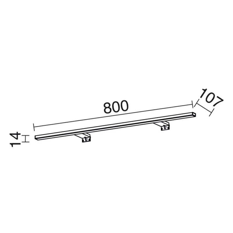 Applique led 10w 100cm Applique Salle de bain BLIZZARD L-ip44 chromé 4000k