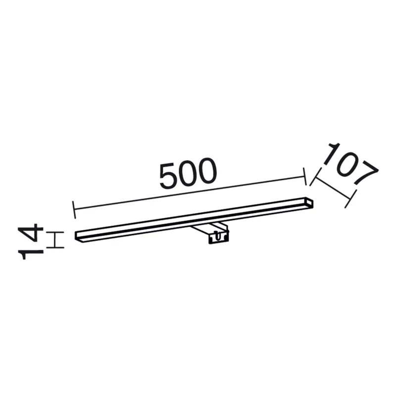 Applique led 8w 50cm Salle de bain BLIZZARD M-ip44 chromé et verre 4000k
