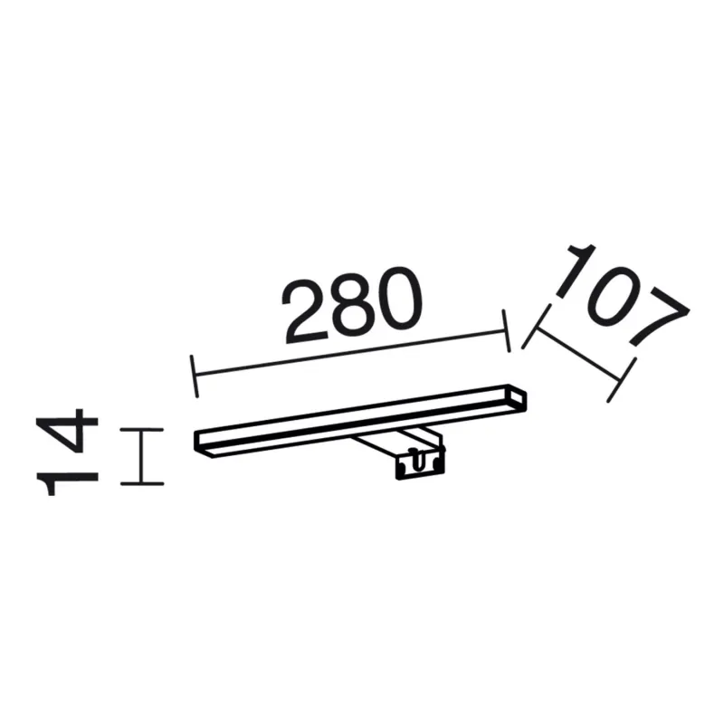 Applique led 6w Salle de bain BLIZZARD S-ip44 28cm chromé 4000k