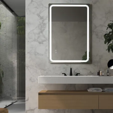 Applique miroir Salle de bain MINERVA 80cm-ip44 chromé 4000k
