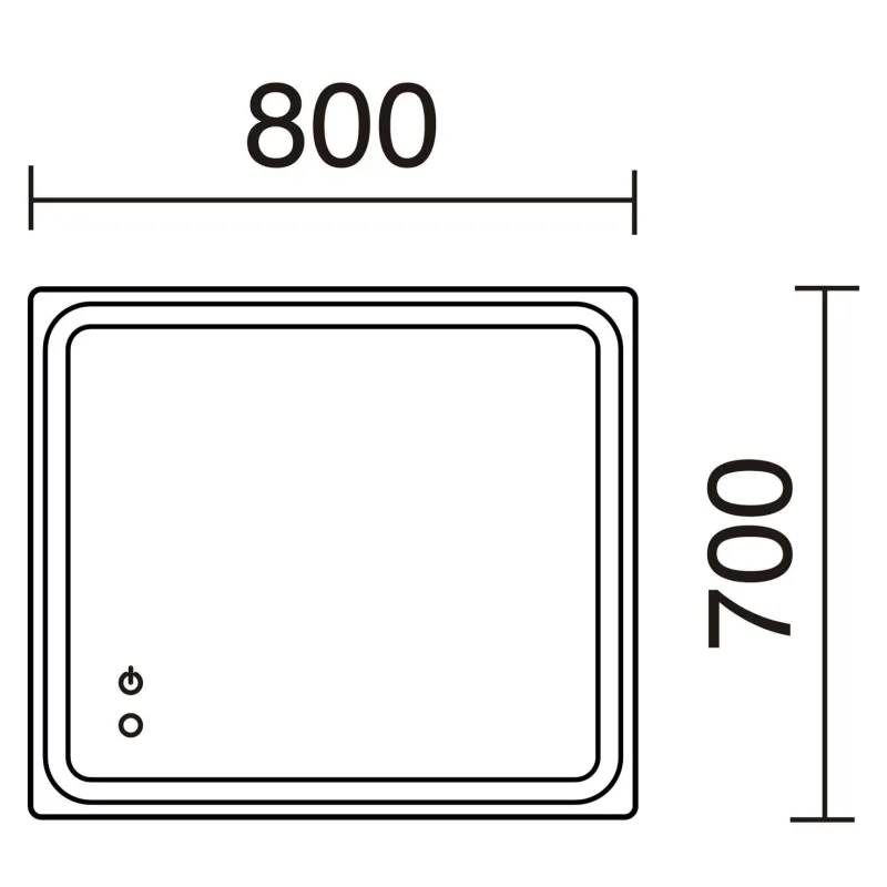 Applique miroir Salle de bain MINERVA 80cm TOUCH-ip44 chromé 4000k