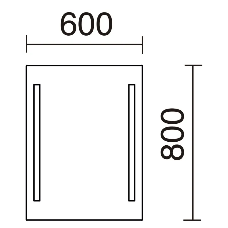 Applique miroir Salle de bain AFRODITA 60cm-ip44 chromé 4000k