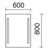 Applique miroir Salle de bain AFRODITA 60cm-ip44 chromé 4000k