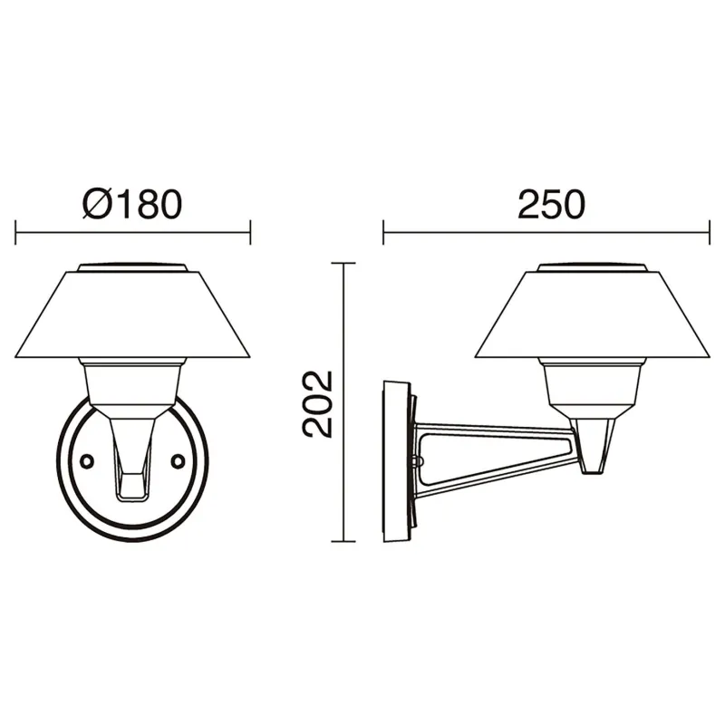 Applique murale extérieur bucket-ip65 grise 3000k 1680 lumens